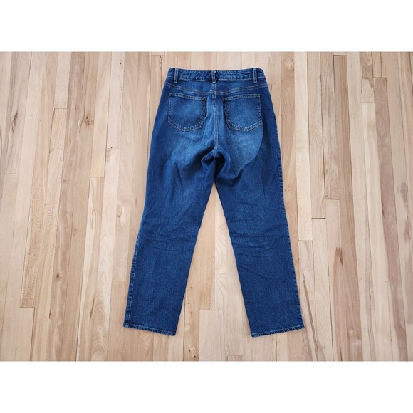 Talbots Sz 10 High Waist Relaxed Jean  33x30 Huron Dark Blue Wash Straight Leg - Picture 7 of 8